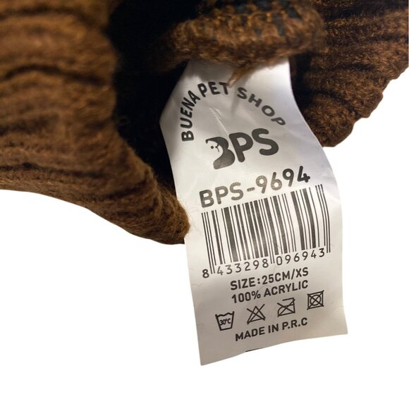 Turtleneck Pet Knit Sweater Brown Pink Acrylic Winter Vest XS Warm Wear - Picture 2 of 7